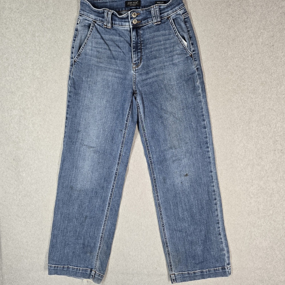 Judy Blue Women Jeans 9/29 Blue Denim Wide-Leg JB8255BBMD READ